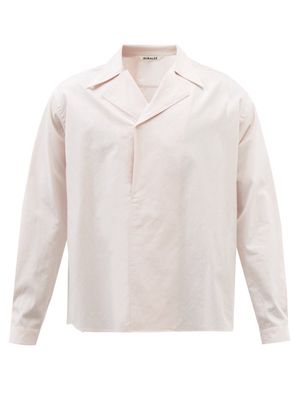 Auralee - Finx Wide-collar Cotton-twill Shirt - Mens - Light Pink