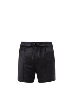 Tom Ford - Drawstring Velour Shorts - Mens - Black