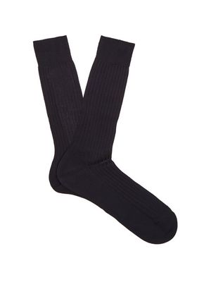 Pantherella - Danvers Ribbed-knit Socks - Mens - Navy