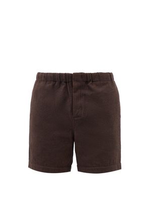 Auralee - Organic Cotton-terry Shorts - Mens - Brown