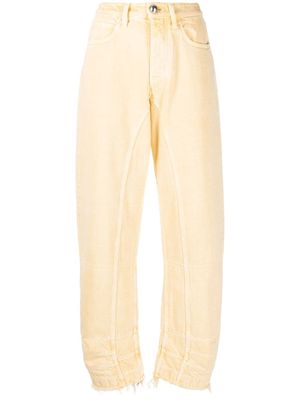 Jil Sander frayed-detail straight trousers - Yellow