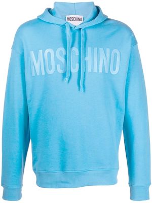 Moschino logo-print detail hoodie - Blue