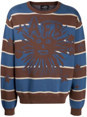 AFB striped cotton jumper - Brown