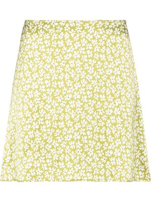 Reformation Benson floral-print mini skirt - Green