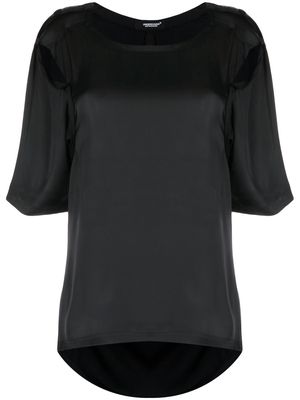 UNDERCOVER ripped-detail draped satin blouse - Black