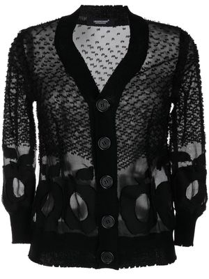 UNDERCOVER semi-sheer lace cardigan - Black