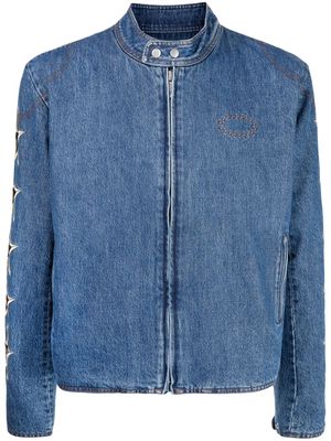 AFB star-patch denim motorcycle jacket - Blue