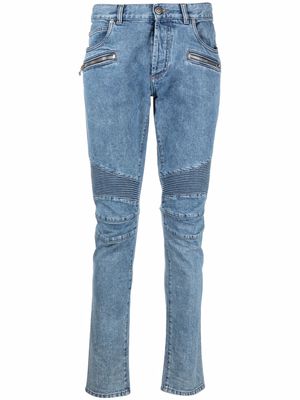 Balmain ribbed slim-fit jeans - Blue