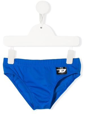 Diesel Kids logo-print detail swim trunks - Blue