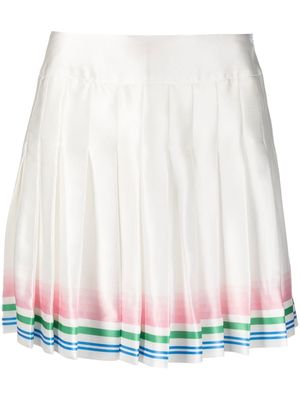 Casablanca gradient-effect pleated skirt - White