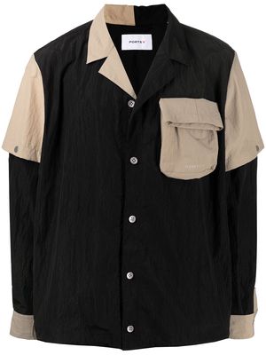 Ports V detachable-sleeve shirt jacket - Black