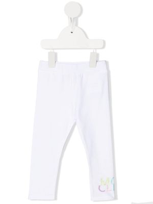 Moncler Enfant logo-print cotton leggings - White