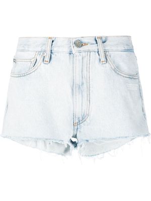 Off-White raw-edge denim shorts - Blue