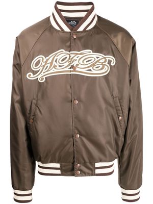 AFB logo-embroidered bomber jacket - Brown