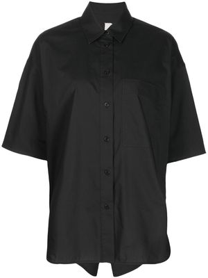 Lee Mathews short-sleeved cotton shirt - Black