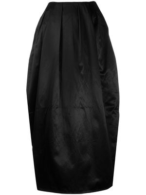 Marine Serre tapered pleated maxi-skirt - Black