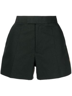 UNDERCOVER striped tailored cotton shorts - Green