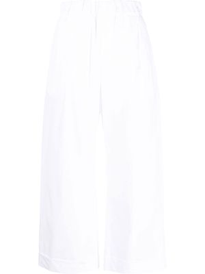 Jejia elasticated-waist cotton cropped trousers - White