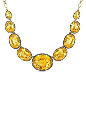 FRED LEIGHTON 18kt gold Semi-Riviere citrine necklace
