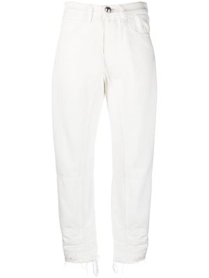 Jil Sander frayed-detail slim-fit trousers - Neutrals