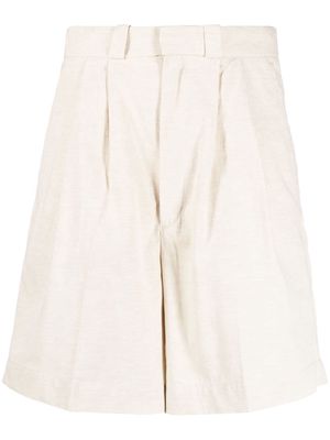 Haikure high-waist tailored shorts - Neutrals