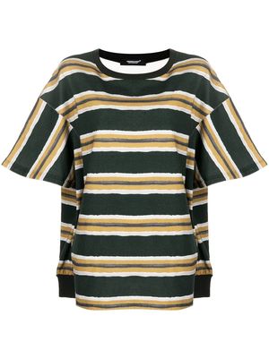 UNDERCOVER oversize striped T-shirt - Green