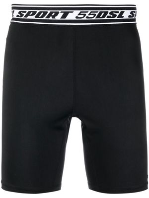Diesel logo waistband cycling shorts - Black