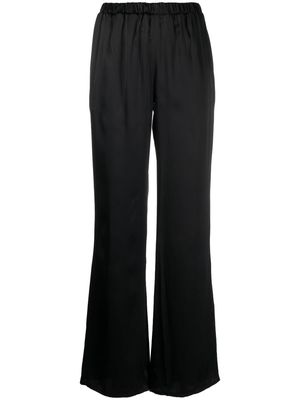 Antonelli high-waist wide-leg silk trousers - Black