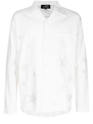 AFB star-print raw-edge shirt - White