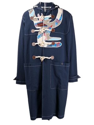 Charles Jeffrey Loverboy patch-detail duffle coat - Blue