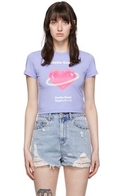 SJYP Purple Cotton T-Shirt