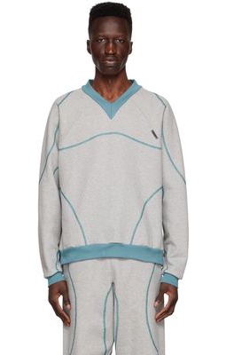 Saul Nash Grey & Blue Cotton Sweater