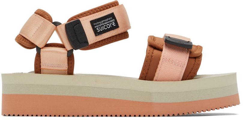 Suicoke Beige & Pink CEL-VPO Sandals
