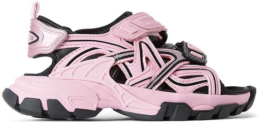 Balenciaga Kids Kids Pink & Black Track Sandals