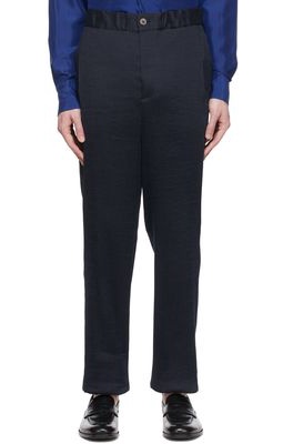 Giorgio Armani Navy Cotton Trousers