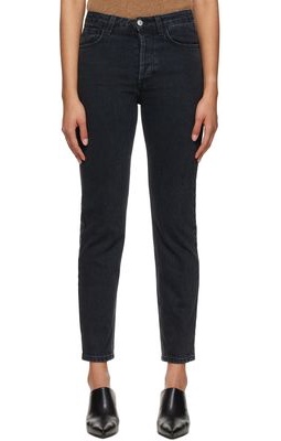 House of Dagmar Black Devine Straight-Fit Cropped Jeans
