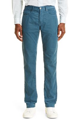 MASSIMO ALBA Men's Baby Cord Five-Pocket Pants in Blue