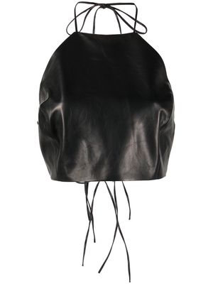 Magda Butrym cropped leather vest - Black