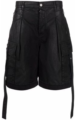 Balmain oversized coated denim shorts - Black