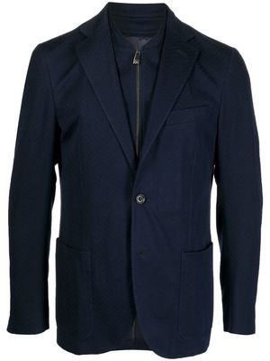 Corneliani adaptive chevon-knit blazer - Blue