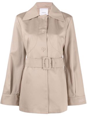 Patou belted button-up jacket - Neutrals