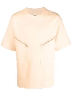 Jil Sander zip-detail T-shirt - Neutrals
