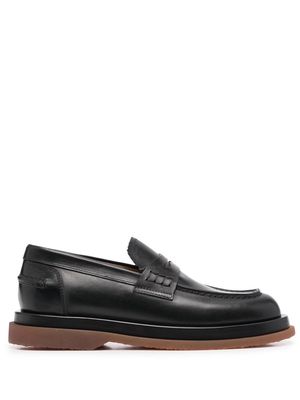 Buttero penny-slot leather loafers - Black