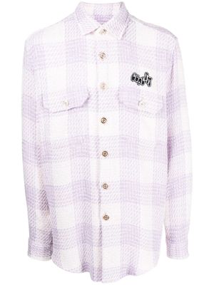COOL T.M oversized tweed check shirt - Purple