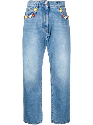 MSGM high-rise straight-leg jeans - Blue