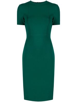 Herve L. Leroux round neck short-sleeved pencil dress - Green