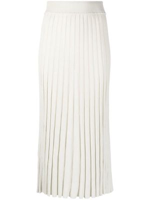 Rus rib-knit high-waisted skirt - White