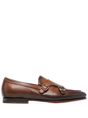 Santoni double-monk strap shoes - Brown