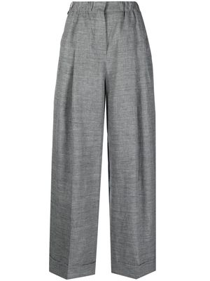 Emporio Armani wide-leg linen trousers - Grey
