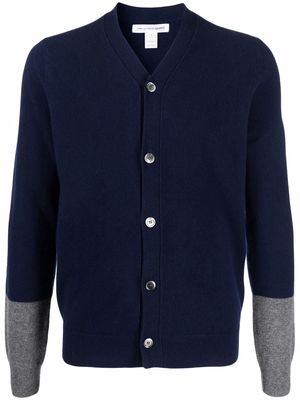 Comme Des Garçons Shirt V-neck wool cardigan - Blue